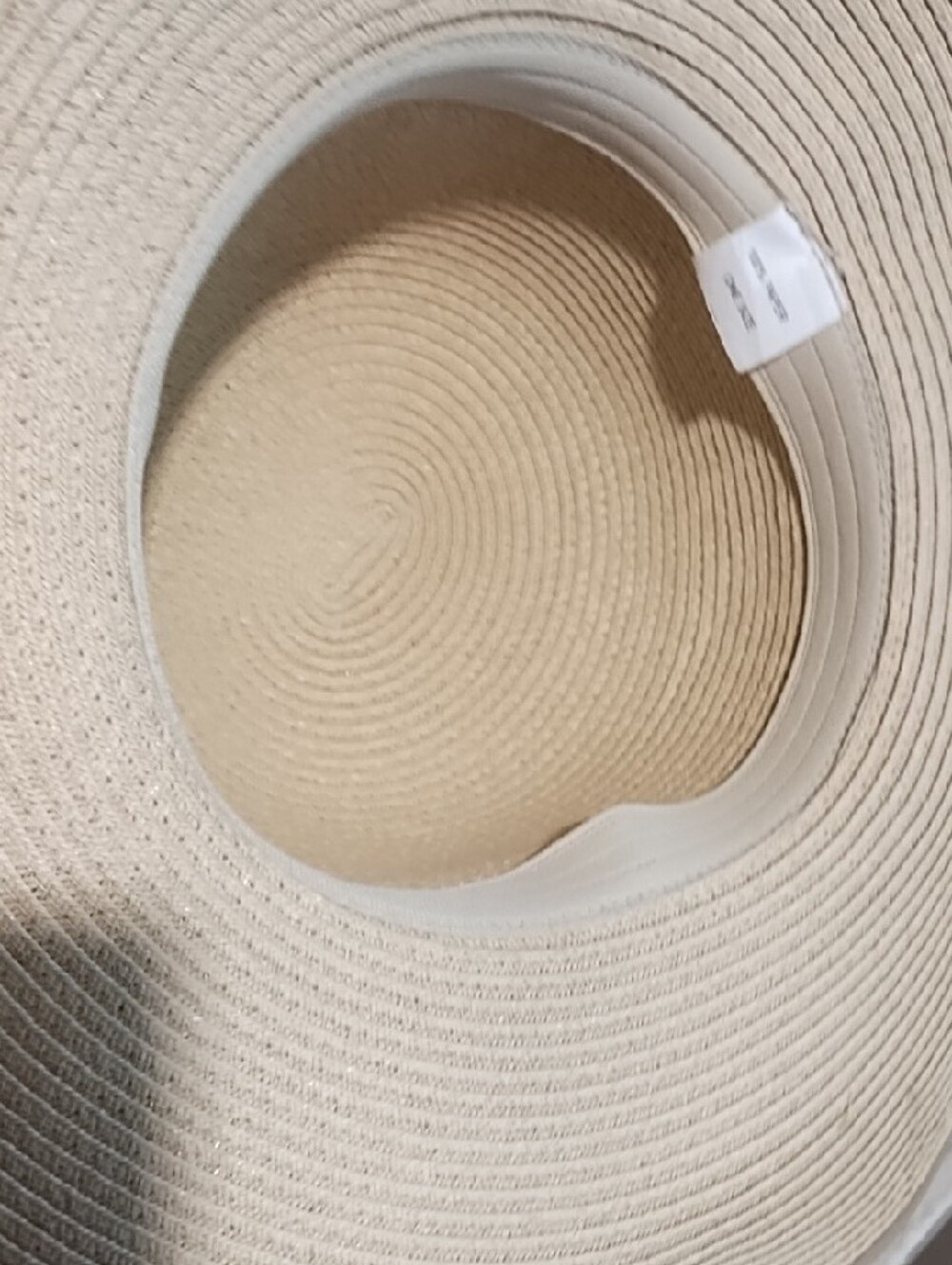 Wide Brim Straw Sun Hat with Decorative Bow - Natural Like New. OSFM. - Picture 4 of 13